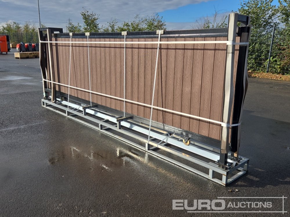 Unused 2026 16' Brown Composite Sliding Gate, Automation System, 5 Key ...