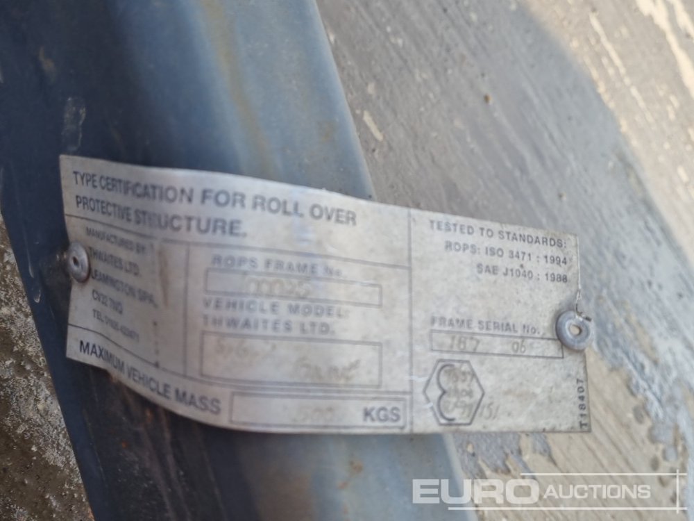 Dumper Rops Frame Rops Frame to suit Thwaites Dumper | Leeds | Euro Auctions